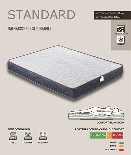 Materasso STANDARD (non sfoderabile)