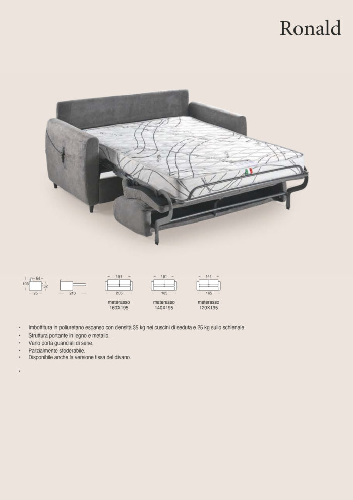 Divano Letto Mod. RONALD - immagine 3