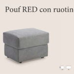 Pouf fisso con ruotine Mod. RED